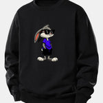 Sunglasses Rabbit Print Relax Fit Sweatshirt
