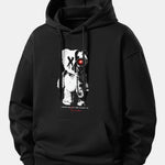 Robot Bear Print Relax Fit Hoodie