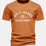 Regular Fit Dirty Hands Clean Money Print Cotton T-Shirt