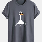 Regular Fit Sunglasses Goose Print Cotton T-Shirt