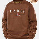 Paris Print Teddy Fleece Lined Sweatshirt