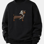 Headscarf Dachshund Print Relax Fit Sweatshirt