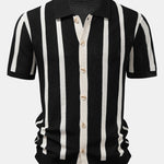 Stripe Button Up Knit Shirt