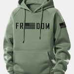 American Freedom Print Drawstring Hoodie