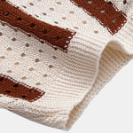 Stripe Eyelet Knitted Shirt
