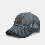Solid Color Patch Hollow Mesh Nylon Baseball Cap