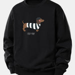 French Dachshund Print Relax Fit Sweatshirt