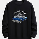 Car Slogan Print Relax Fit Sweatshirt