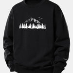 Mountain Nature Print Relax Fit Sweatshirt