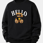 Hello Sunglasses Bear Print Relax Fit Sweatshirt