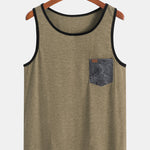 Tank Top With Wave Pattern Pocket
