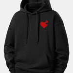 Heart Puzzle Print Relax Fit Hoodie