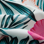 Tropical Flowers Print Button Up Shirt & Zip Pocket Swim Shorts