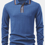 Long Sleeve Twist Jacquard Polo Shirt