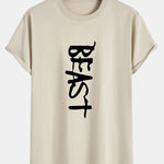 Beast Print Cotton Arc Hem T-Shirt