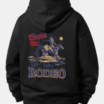 Western Cowboy Back Print Relax Fit Hoodie