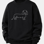 Dog Line Print Relax Fit Sweatshirt