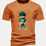 Regular Fit Trendy Bear Print Cotton T-Shirt