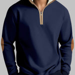 Men's Retro Stitching  Half-Placket Long Sleeve Sweatshirt