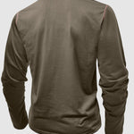 Men's lapel half-button long-sleeved Polo