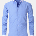 Stripe Contrast Collar Dress Shirt