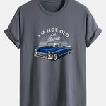 Regular Fit Car Slogan Print Cotton T-Shirt