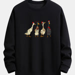 Christmas Lights Duck Print Relax Fit Sweatshirt