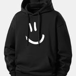 Smiley Face Print Relax Fit Hoodie