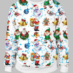 Men's Colorful Christmas Print Crew Neck T-shirt