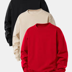 3 Pieces Basic Relax Fit Sweatshirt