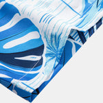 Leaf Island Print Button Up Shirt & Drawstring Swim Shorts
