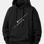 Jet Fighter Print Relax Fit Hoodie