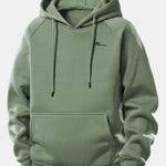 Men Print Drawstring Hoodie