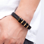 Regal Braided Leather Men's Bracelet