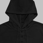 Men's waffle Henry hooded long-sleeved shirts