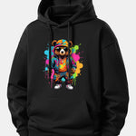 Splash Colorful Bear Print Relax Fit Hoodie