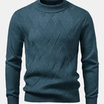 Heavyweight Stripe Mock Neck Knit Sweater