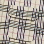 Men's corduroy textured plaid long-sleeve button-down shirt