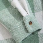 Men's Classic Plaid Wool Blend Button Down Long Sleeve Shirt Jacket