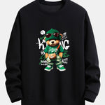 Graffiti Bear Print Relax Fit Sweatshirt