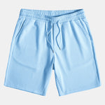 Muscle Fit Notch Ribbed Arc Hem T-Shirt & Drawstring Ribbed Shorts