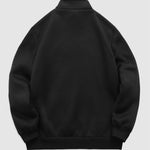 Men's stand collar zipper letter print fleece sweatshirt