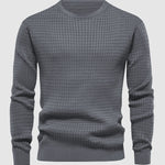 Men's waffle texture solid color casual sweatshirt