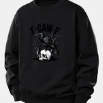 Crow Skull Print Relax Fit Sweatshirt