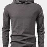 Long Sleeved Cotton Hooded T-Shirt