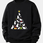 Christmas Cats Print Relax Fit Sweatshirt