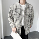 Short Woven Plaid Jacket