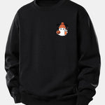 Halloween Ghost Pumpkin Print Relax Fit Sweatshirt