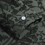 Men's Cuban Collar Floral Casual Buttoned Long Sleeve Shirt