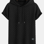 Checkerboard Jacquard  Arc Hem Hooded T-Shirt & Checkerboard Jacquard Shorts